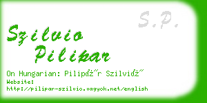 szilvio pilipar business card